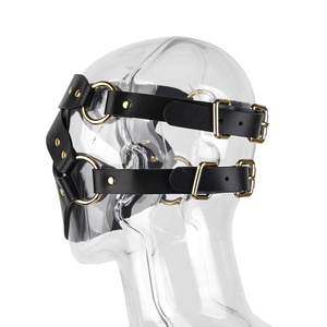 Masque facial punk en cuir PU pour fête, costume de cosplay SM, accessoires de bondage, masque sexy réglable, jouet sexuel pour adultes, produits pour jeux érotiques - Product Image 5