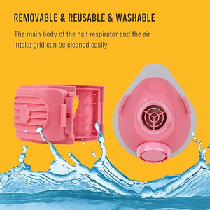 Mascarilla Respiratoria Reutilizable de Media Cara con 6 Filtros, Mascarilla Antipolvo de Silicona de Grado Alimenticio 2818 para Pintura, Limpieza y Lijado - Product Image 3