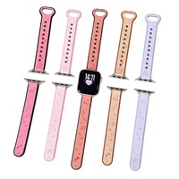 Compatible avec Apple Watch Series 12 11 SE 10, bracelet vintage en cuir souple gaufré lune et étoile, mignon et élégant.