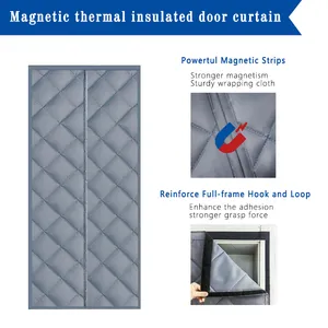 Magnetic Insulated Durable Oxford Cloth And Thickened Polyester Filling Effective Temperature Control Insulated Door Curtain