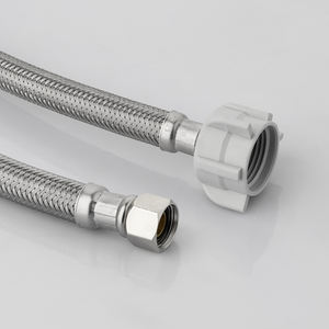 צינור מים גמיש מודרני מנירוסטה קלועה עם חיבורי נחושת משופרים, צינור פנימי מ-PVC, 1/2 אינץ', 10 בר, מתוצרת PPW Stock Kitchen - Product Image 3