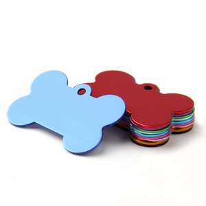 Collares-os personnalisé double face métal blanc personnalisé chat chiot nom Laser étiquette de chien animal de compagnie en alliage <span class=keywords><strong>d</strong></span>'aluminium étiquette <span class=keywords><strong>d</strong></span>'identification - Product Image 2