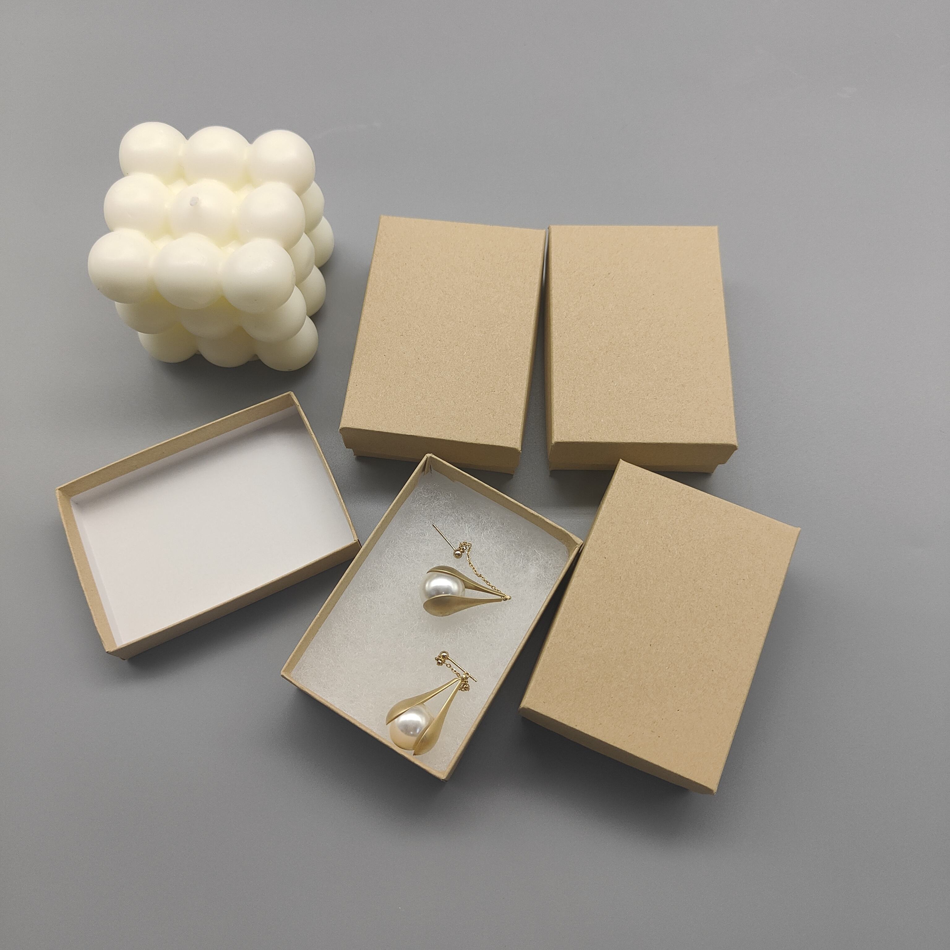 Kraft Paper Cardboard Earring Boxes 10pcs Kraft Paper Jewelry Box