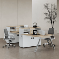 Nouvelle station de travail de bureau moderne modulaire, bureau en bois durable personnalisé pour 6 personnes avec cloisons extensibles, design professionnel