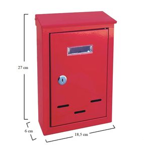 Boîte aux lettres moderne en métal 18,5x6x27 cm, couleur blanche, murale, avec serrure et fente pour usage extérieur - Product Image 2