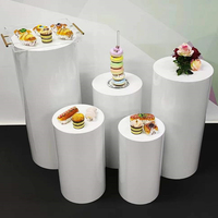 Centre de Table à desserts, cadre cylindre en acrylique blanc, à fond rond, décoration pour fête d'anniversaire et mariage