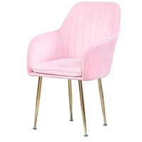 Fauteuil de salon inclinable en velours scandinave avec design antique et pieds dorés, luxe