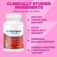 Capsules à base de plantes pour la fertilité féminine, marque privée, soutien immunitaire, stimulation énergétique, 60 capsules/flacon, service OEM ODM personnalisé