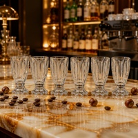 Verre à shot transparent de 30 ml - Verre à liqueur texturé blanc brillant pour la décoration des boissons à la maison, au bar, à l'hôtel, au restaurant
