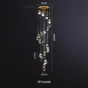 <span class=keywords><strong>Lustre</strong></span> <span class=keywords><strong>led</strong></span> en cristal en forme de <span class=keywords><strong>spirale</strong></span> pour villa moderne, luminaire de plafond haut, luminaire suspendu pour escalier - Product Image 5