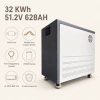Batería de Almacenamiento de Energía Solar para Casa/RV de 32kWh, Barra Colectora de Cobre, Fusible de 300A, Paquete de Baterías Solares de 51.2V 628Ah MB56, Kit DIY LiFePO4 con BMS JK