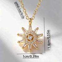 Collier pendentif soleil en laiton plaqué or 18 carats avec micro-pavé de zircone cubique (CZ) taille baguette et ronde, bijoux de mode pour femme, OEM ODM disponible