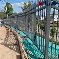 Clôture de sécurité tubulaire soudée en acier à pointes, anti-escalade, pour chantier de construction, directement de l'usine