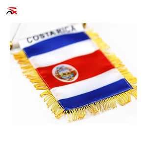 Bandera Nacional de Costa Rica con Flecos para Colgar, Mini Bandera Patriótica para Eventos Deportivos con Borla Dorada, Venta al Por Mayor - Product Image 2