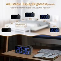 Digitaler Quarz-Wecker mit Lautsprecher Schreibtischuhr mit Aufwachfunktion Digitalradio Musik ABS Modernes Design