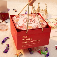 Sac en papier carré personnalisé 2020 20 pièces, sac à bonbons cadeau de mariage rose, avec fourre-tout cadeau pour main