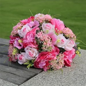 Artificial White Rose Flowers Ball Centerpieces Cherry Blossom Rose Artificial Flower Ball Wedding