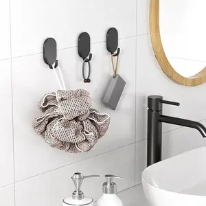 Crochet adhésif puissant sans perçage pour porte de cuisine ou de salle de bain, sans traces sur le mur arrière, crochet en acier inoxydable - Product Image 2