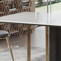 Ensemble de Table à manger pieds en marbre, meubles modernes et élégants, style italien, meubles de salle à manger, set en métal