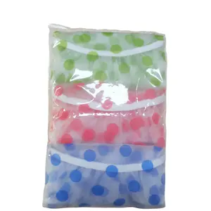 3 Pack Van Leuke Goedkope Waterdicht Stofdicht Pe Peva Plastic Punt Douche Caps Met Elastische Band Voor Vrouwen