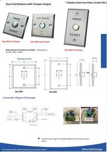 Control DE ACCESO biométrico personalizable Botón de salida DMS SPDT con relé de temporizador LED Liberación de puerta compatible con OEM ODM SEK 300 - Product Image 2