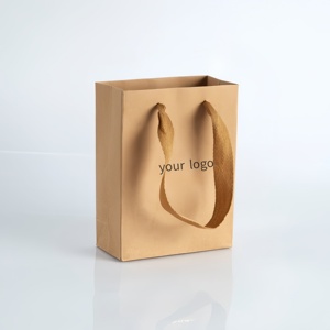 Sacs en papier kraft de luxe en gros, style pliable personnalisé avec poignée en corde pour vêtements, chaussures, sacs à main, emballage cadeau - Product Image 3