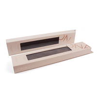 Boîte en papier OEM de luxe pour emballage de perruques et extensions capillaires, avec fenêtre en PVC rigide et pelliculage mat, options personnalisées, vente en gros
