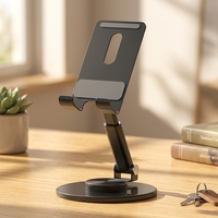 Support de téléphone portable universel flexible réglable en hauteur, en aluminium, portable, rotatif à 360° pour bureau