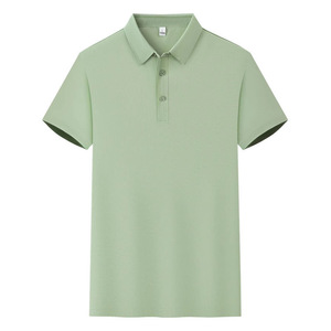 เสื้อโปโลผ้าฝ้ายสีน้ำเงินสำหรับผู้ชาย แขนสั้น สีพื้น ชุดทำงาน ชุดยูนิฟอร์ม ใส่ได้ทุกวัน - Product Image 4