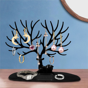 Creative Antler Jewelry Rack Desktop Earring Bracelet Organizer Key Holder Card Display Rack White C1HEG - Product Image 1