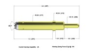 Sonde de test à ressort plaquée or CYXS 015AP-FB-2.2-2, pointe à quatre griffes pour test de circuits imprimés