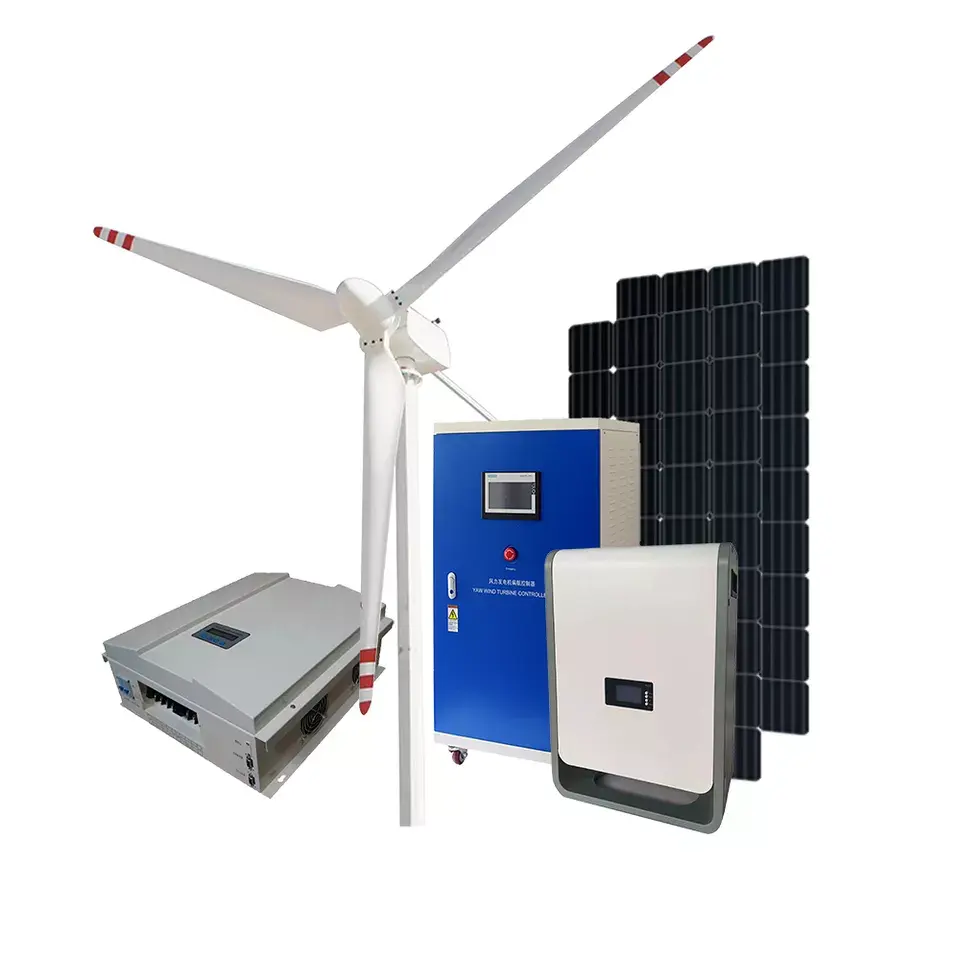 Turbina eólica híbrida, alta eficiência 3kw 5kw 8kw painel solar sistema de energia híbrida turbina eólica com controlador solar mppt