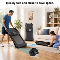 Tapis de marche électrique pour bureau à domicile, pliable et motorisé, portable, pour la course sous le bureau, tapis de course intelligent d'intérieur avec inclinaison automatique