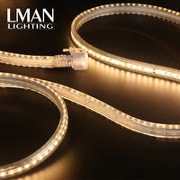 Lampu Strip LED AC 220V SMD 2835 Tahan Air IP65 Lapisan PVC Sambungan Pria Wanita untuk Dekorasi Rumah 3000K/4000K/6000K CRI 80