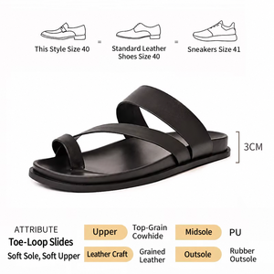Brounvanm <span class=keywords><strong>Infradito</strong></span> Estive da Uomo in Pelle Pieno Fiore, Antiscivolo, <span class=keywords><strong>Comode</strong></span>, Antiurto, per Spiaggia e Attività all'Aperto - Product Image 6
