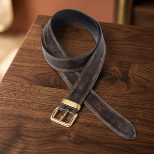 Vintage Style Customizable Eco-Friendly Durable Waterproof Breathable Steel Heavy Duty High Strength Lightweight Leather Belt - Product Image 1