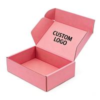 Boîte d'expédition postale en carton ondulé rose personnalisée pour produits cosmétiques, avec logo, pour l'emballage de produits de beauté