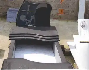 Láseres de granito negro, monumentos del cementerio, precio para Polonia