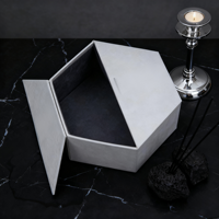 Carton personnalisé magnétique double porte papier hexagonal doux mariage demoiselle d'honneur rose boîte cadeau avec ruban