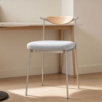 Chaises de salle à manger Bauhaus, ensemble de chaises de salle à manger en acier inoxydable, chaises en bois massif design, style industriel léger et luxueux pour la maison
