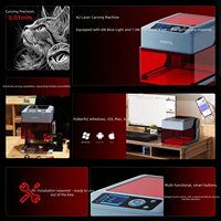Machine de gravure et de découpe au laser intelligente, portable, légère (2 kg), entièrement automatique pour métal, bois, cuir, avec garantie d'un an