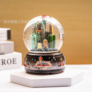 Globo de Nieve de Las Vegas, Artesanía en Resina, Miniatura Decorativa, Regalo Hecho a Mano, Adorno - Product Image 1