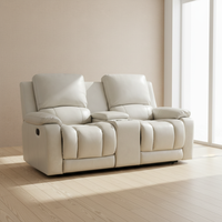 Sofa-Set Möbel 3-2-1-Konfiguration Klassischer Stil Beige Elektrisches Relaxsofa