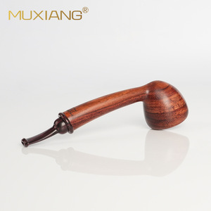 Muxiang Rosewood Smoking Pipe Bent Type Solid Wood Tobacco Pipe With Rubber Mouthpiece - Product Image 2