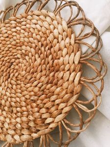 2022 Trendy Hand Woven Boho Round Water Hyacinth <b>Placemat</b> <b>Set</b> Classic Style for Kitchen Table From Vietnam - Product Image 6