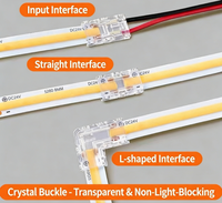 Connecteurs en plastique YR en forme de L 5MM 8MM 10MM 2 broches 2835 transparents sans soudure pour bande lumineuse LED 2700K blanc chaud doux moderne