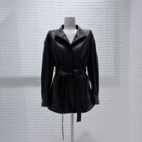 Manteau en cuir pour femme, style trench, simple boutonnage, en peau de mouton importée, avec ceinture, personnalisable en usine, toutes saisons, usage quotidien