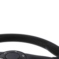 Volant de course universel Pu 320 mm avec surpiqûres rouges, à rayons plats, pour voiture de sport, rallye, simulation