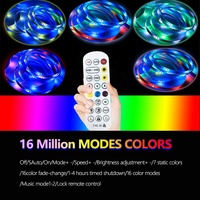 Bande lumineuse LED d'ambiance BT 5V colorée (WS2812B) avec effet d'eau courante et respiration intelligente pour TV et bureau