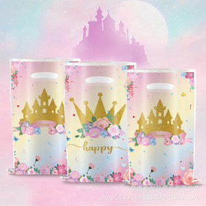 ถุงของขวัญปราสาทเจ้าหญิง ถุงพลาสติกสำหรับงานวันเกิด 10 ชิ้น สไตล์สวยงามสองด้าน - Product Image 3